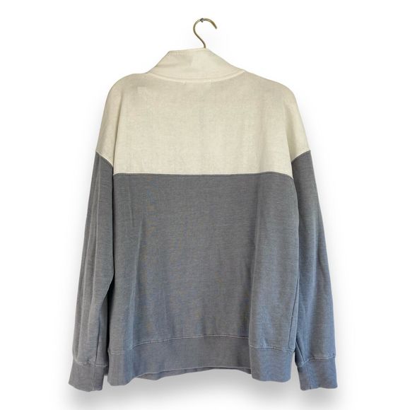 Hippie Rose Women's Sweater Size L 1/4 Zip Color Block White Gray Pullover 159 - Picture 6 of 6